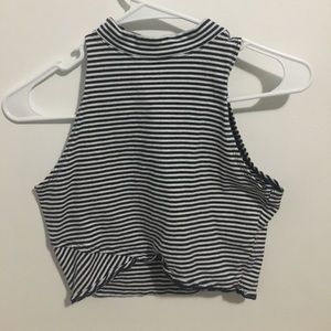 Striped croptop tank